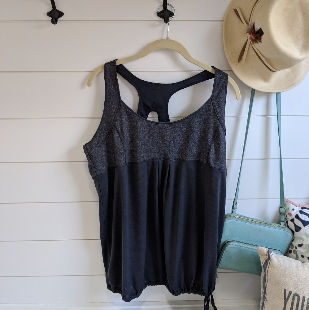 Charcoal and Heather grey active top
